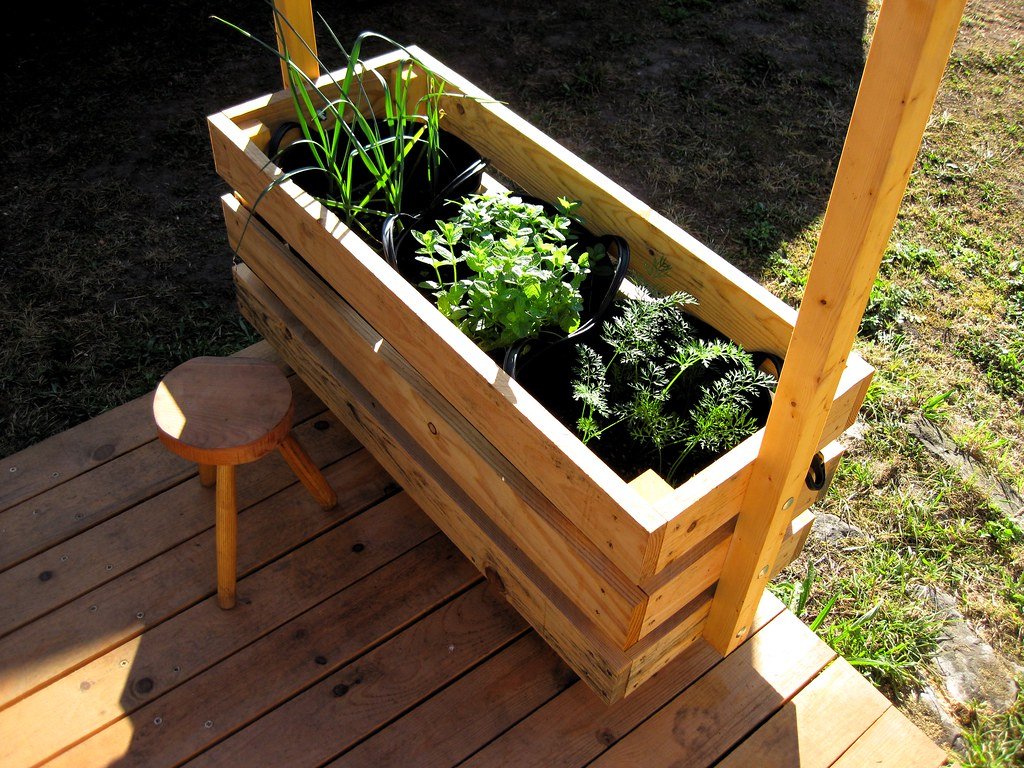 A pallet planter